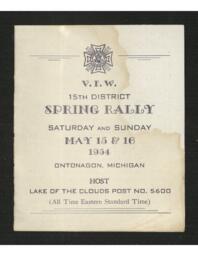 V.F.W. 15th District Spring Rally, Ontonagon, Michigan