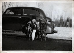 Tom Ross with Hunting Dog and Rabbit