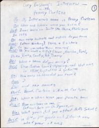 Penny Carlson Oral History Transcript, undated