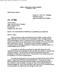 Silver Lake Reservoir Rebuild Temporary Nuisance Plant Control Plan Correspondence, 2008-07-16