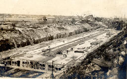 Canal floor during lock construction