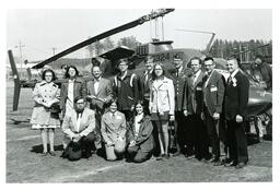 Jamrich and Large Group of Students Posing next to Helicopter (Part of the NMU Historic Photographs Collection)