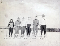 Unknown--Ski Team: Group of Female Skiers Posed Smiling