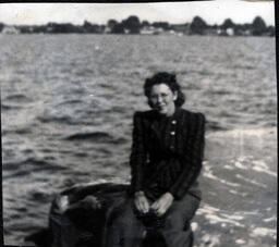 Dorotha (Davidson) Ross Sitting by Lake