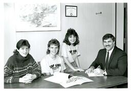 Students Talking with a Dean (Part of the NMU Historic Photographs Collection)