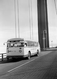 Bus on Mackinac Bridge