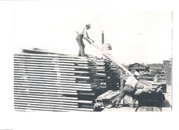 Lumber Stacks and Workers at Thompson Docks