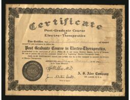 M.J. Mustonen Electrotherapeutics Certificate