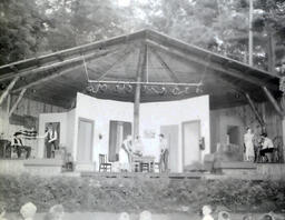 Masquers--"The Rainmaker" 1959: Theater Set in Outdoor Pavilion with Actors