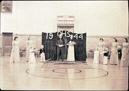 (155-001) Ontonagon High School 1944 King and Queen Crowning (1 of 3)