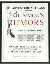 Neil Simon's Rumors Mass City Performance Poster