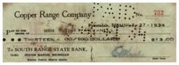 Copper Range Company Employee Paychecks