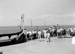 Ferry boat view of Mackinac Bridge construction (2 of 2)