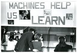 Students Working in Carrels with Audio Equipment (Part of the NMU Historic Photographs Collection)