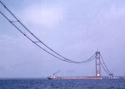 Cable spinning operation for Mackinac Bridge (5 of 12)