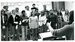 Choir Practicing in Classroom (Part of the NMU Historic Photographs Collection)