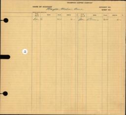 Copper Range Company Transfer Ledger 1907-1928, #053 Expenses H