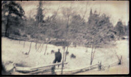 Man in Fenced Area