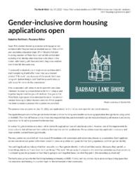 Gender-inclusive dorm housing applications open