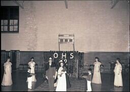 (022-009) Ontonagon High School King and Queen Walking Down Carpet