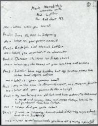 Paul Leffler Oral History Transcript, 1993