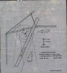 Partial Elevation of Rock House Showing Position of Driving Shaft