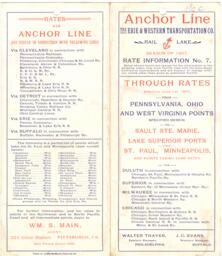 Anchor Line Rates, 1907