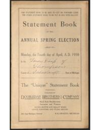 Thompson Township Statement Book of the Annual Spring Election, 1938