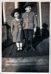 Two Davidson Children on Porch