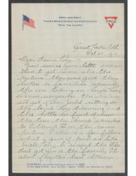 George Winkel to Perry Hatch, 1918-10-27