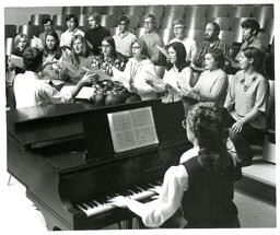 Small Choir Practicing in Classroom (Part of the NMU Historic Photographs Collection)