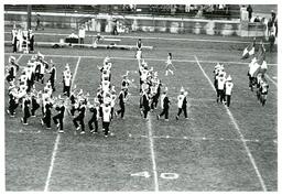 Marching Band Marching in Curved Lines (Part of the NMU Historic Photographs Collection)