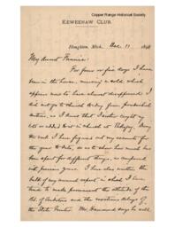 Lucius Lee Hubbard to Fannie Hubbard, 1898-12-11