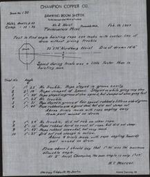 No. 2 Trimountain Hoist: Test to determine the angle hoisting rope can make with center line of drum