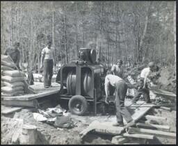 Team of Men Constructing a CCC [Civilian Conservation Corps] Building