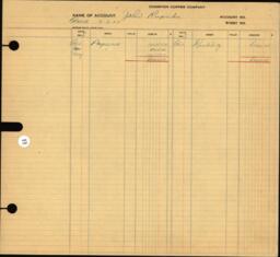 Copper Range Company Transfer Ledger 1907-1928, #037 Employee Injury Payments