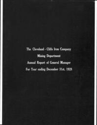 Cleveland-Cliffs Iron Company Mining Department Annual Report, 1928 (Part 1)