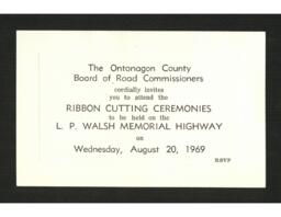 L.P. Walsh Memorial Highway Ribbon Cutting Ceremonies Invitation