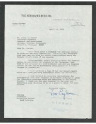 Thomas E. Engleman to James L. Carter, 1971-04-28