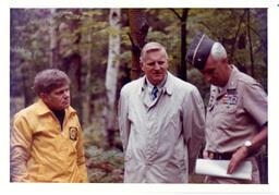 Three Men Talking in the Woods (Part of the NMU Historic Photographs Collection)