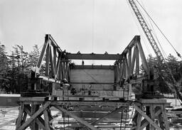 Erecting truss spans for the Mackinac Bridge (1 of 11)