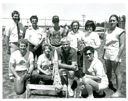 Group Poses with Model Rocket (Part of the NMU Historic Photographs Collection)