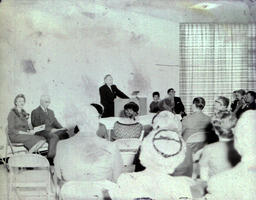 West Hall Dedication Fall 1960: View of Speaker From Behind Crowd