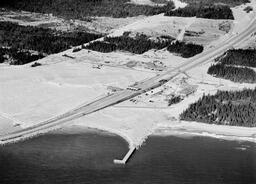 Aerial of Mackinac Bridge Plaza