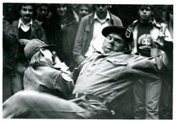 Two Men in Military Uniforms Fighting while People Watch (Part of the NMU Historic Photographs Collection)