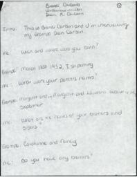 Dean Carlson Oral History Transcript, undated