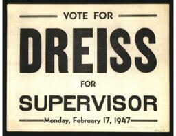 Vote for Dreiss for Supervisor, 1947