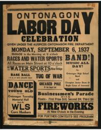 Ontonagon Labor Day Celebration Poster, 1937