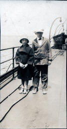 Young Tom Ross and Girl on Boat Deck (1 of 2)