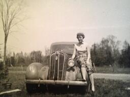 Verna Benson on a Car